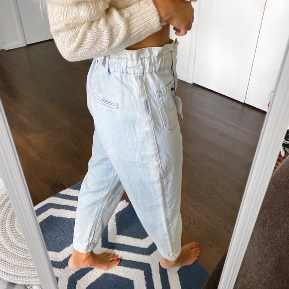 🐚 ZARA LIGHT DISTRESSED WASHED BAGGY JEANS! - Picture 3 of 16